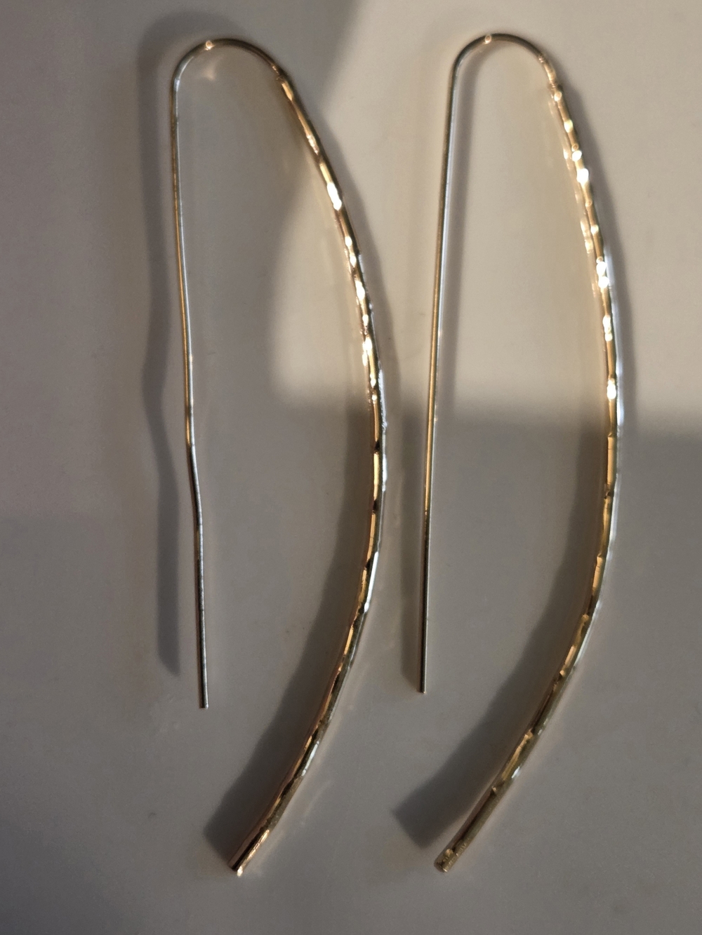 Gold Curved Threader Earrings - Minimalist Women’s Jewelry